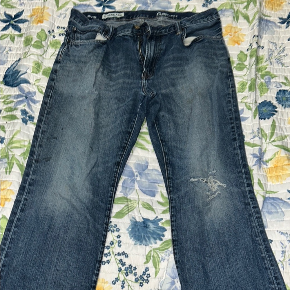 GAP Blue Bootcut Jeans with Vintage Distressing
